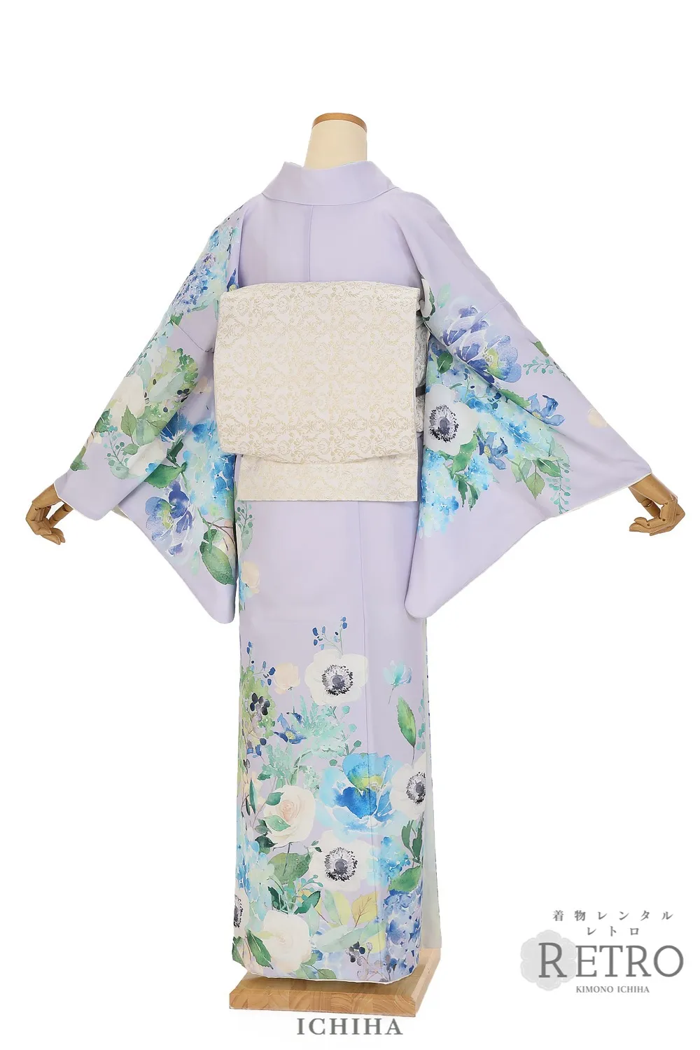 アネモネ訪問着 薄紫色・いちは